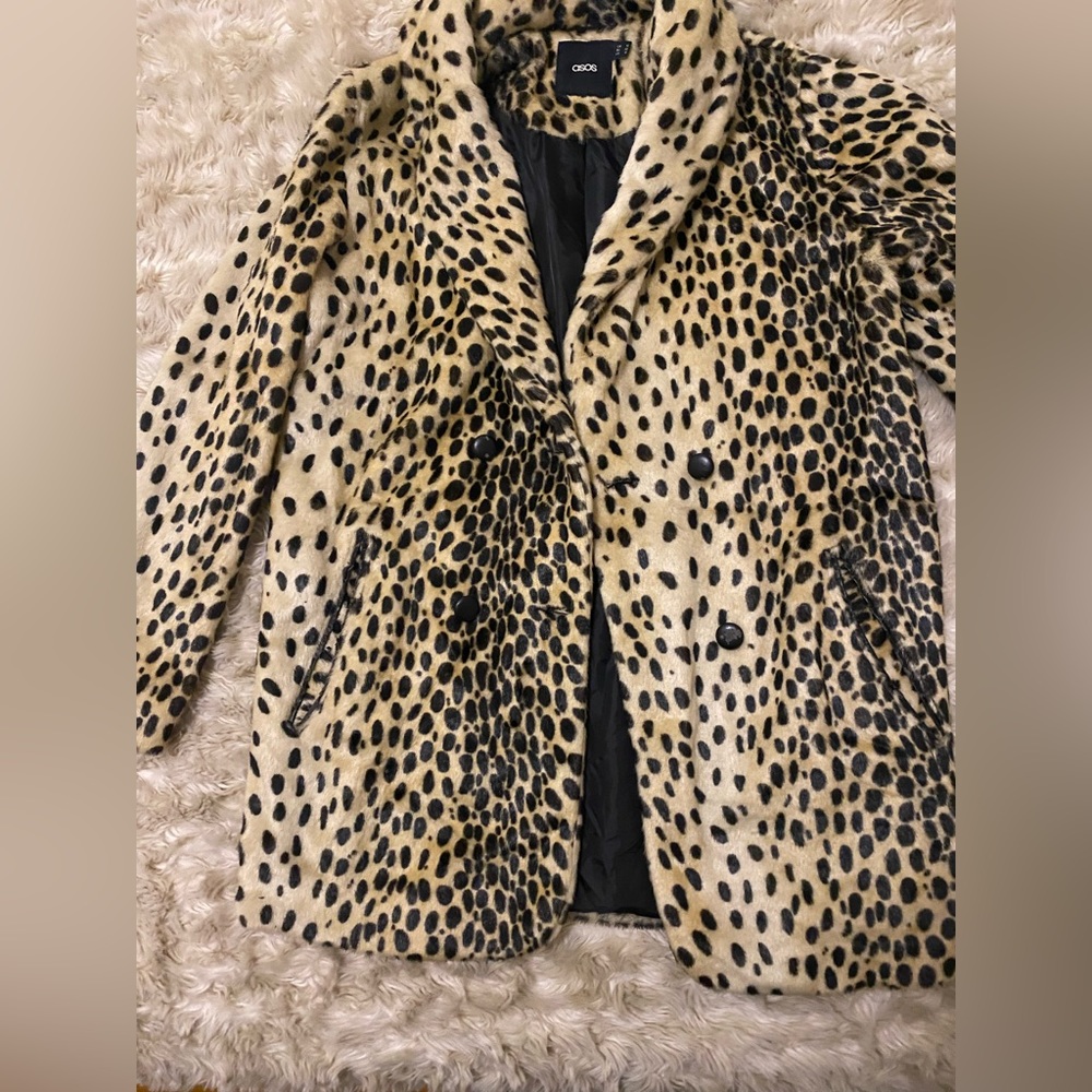 ASOS leopard print coat size US 6 / UK 10